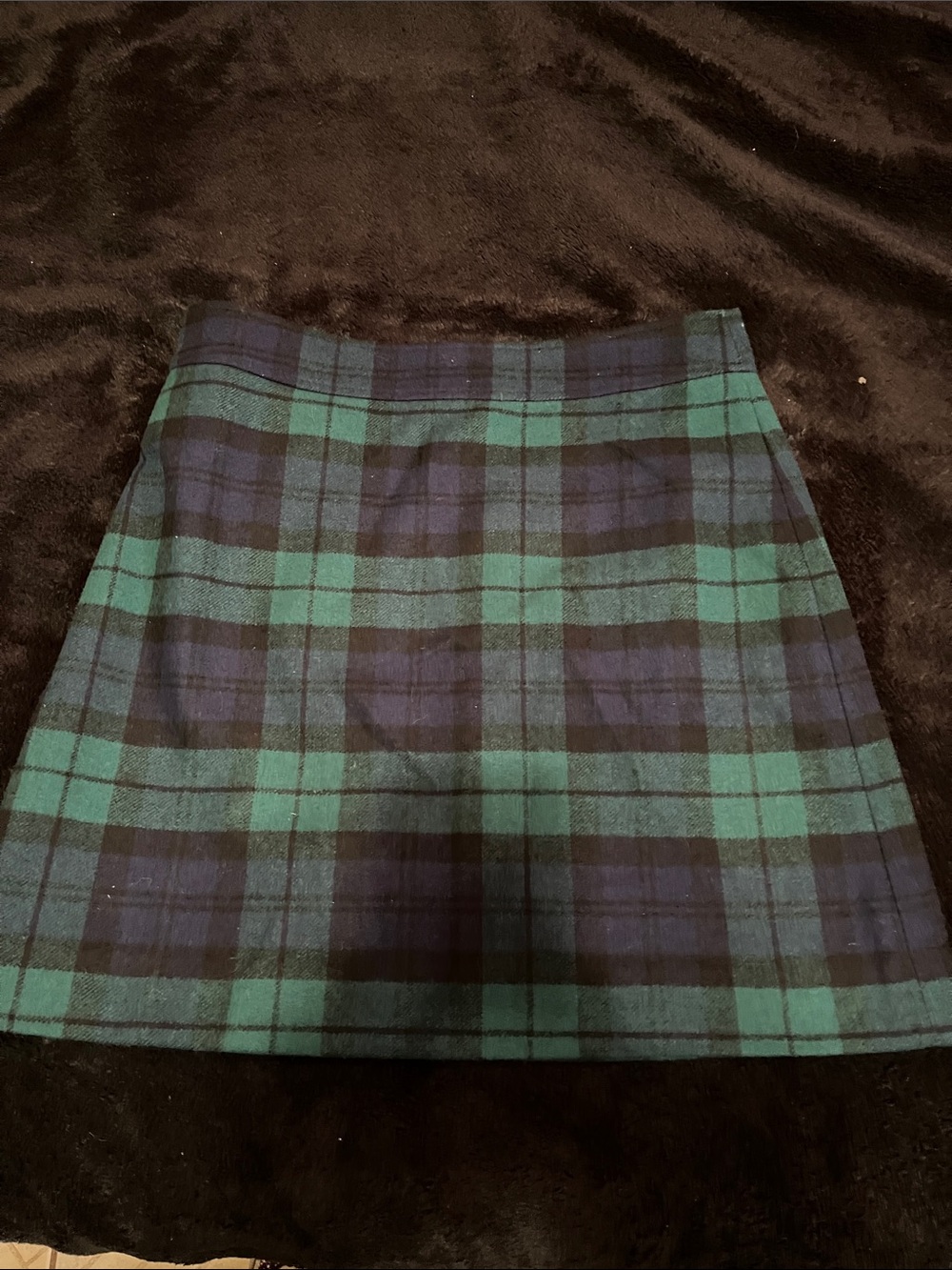 J.Crew wool mix black watch plaid mini skirt